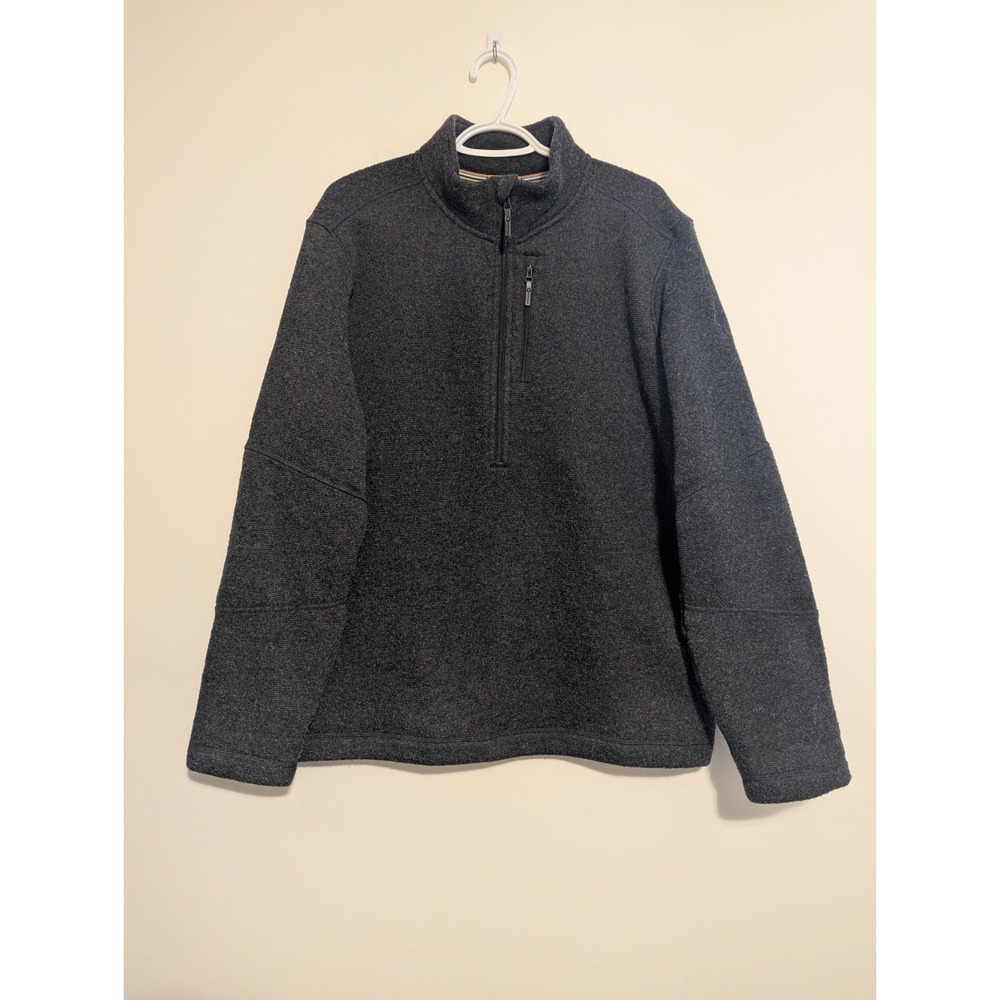 Smartwool Fleece Sweater‎ Men's XL Gray 1/2 Zip Hudson Trail Merino Wool Blend